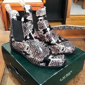 RALPH LAUREN Women's Tally Rain Boot - Snake Print